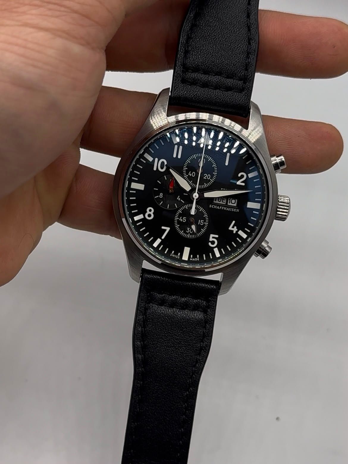 IWC Pilot Chronograph 41mm - Aço Mostrador Preto - COURO - Imagem 5