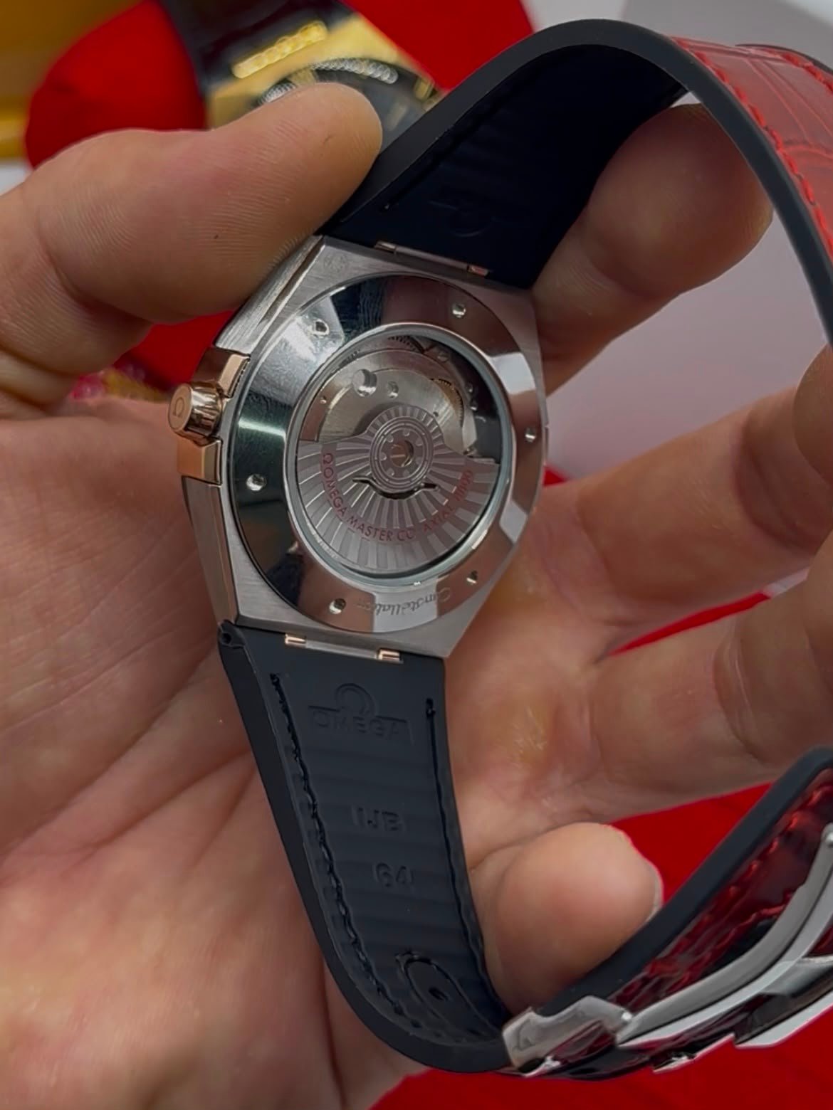 Omega Constellation 40mm - AÇO MOSTRADOR VERMELHO - COURO - Imagem 2