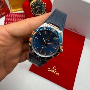 Omega Constellation 40mm - AÇO MOSTRADOR AZUL - COURO
