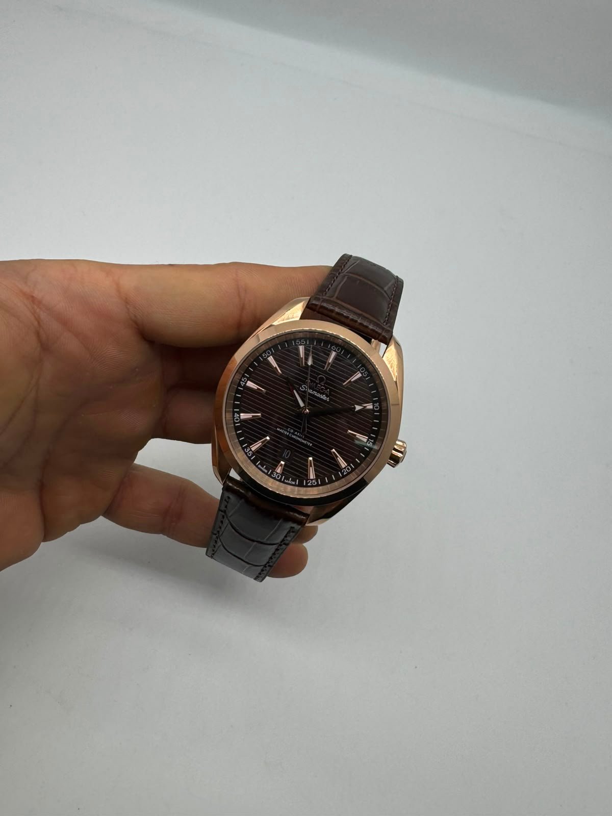 Omega Seamaster 40mm - AÇO ROSE MOSTRADOR MARROM