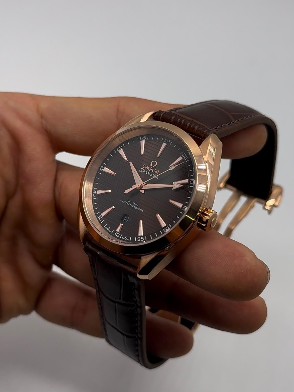 Omega Seamaster 40mm - AÇO ROSE MOSTRADOR MARROM - Imagem 5