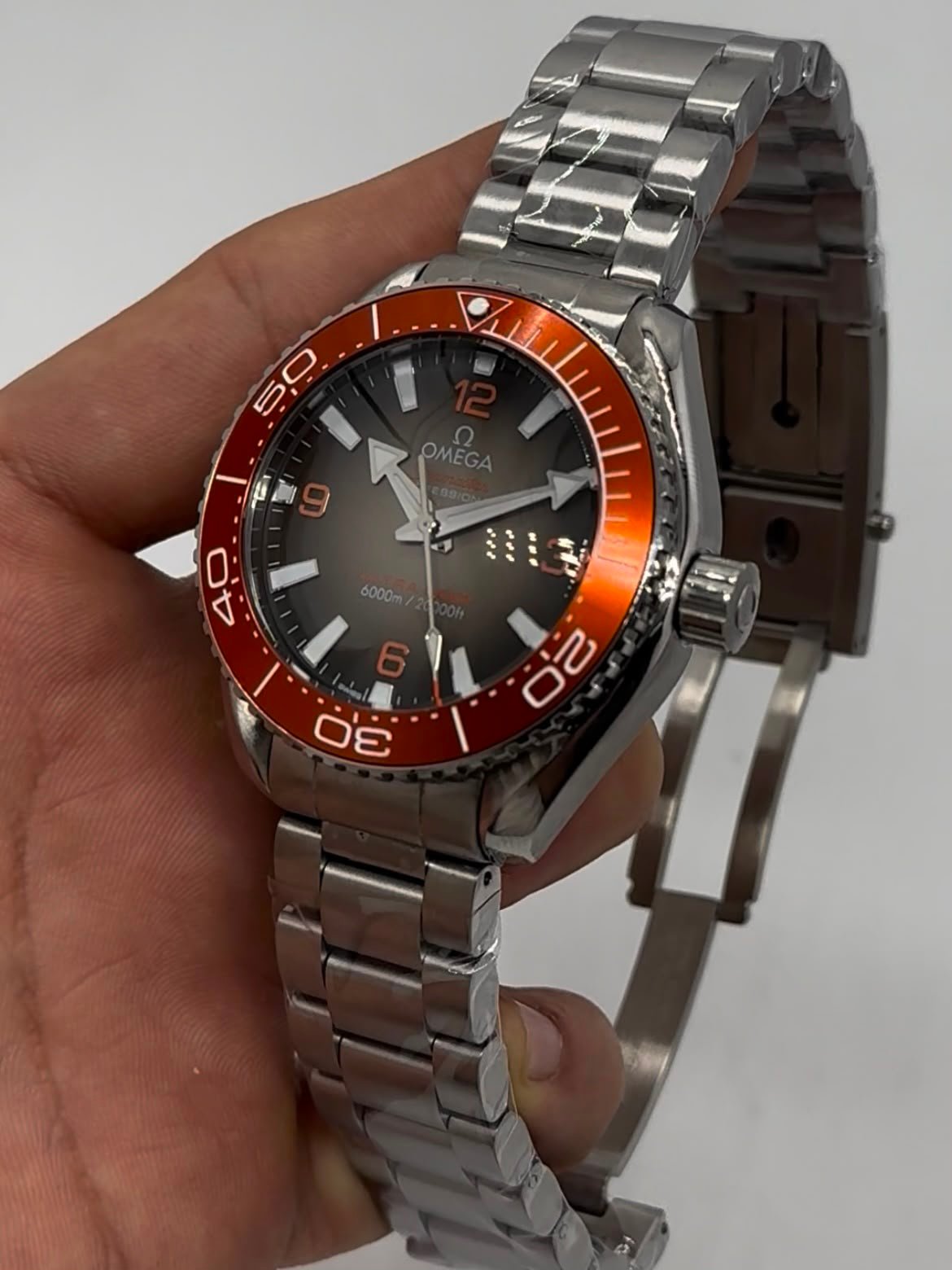 Omega Seamaster 40mm - AÇO MOSTRADOR PRETO COM LARANJA - Imagem 3