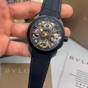 Bvlgari Octo Roma Skeleton 44mm - AÇO PRETO MOSTRADOR SKELETON - SILICONE