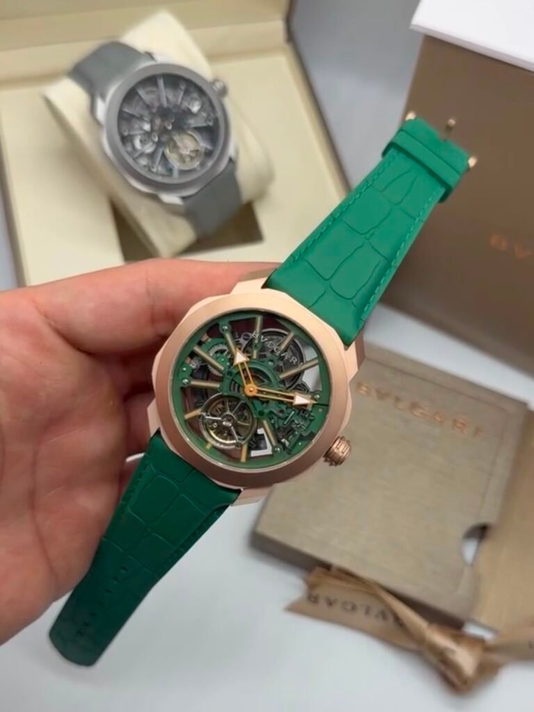 Bvlgari Octo Roma Skeleton 44mm - AÇO DOURADO MOSTRADOR SKELETON - SILICONE