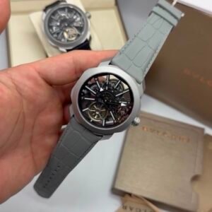 Bvlgari Octo Roma Skeleton 44mm - AÇO PRATA MOSTRADOR SKELETON - SILICONE