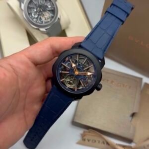 Bvlgari Octo Roma Skeleton 44mm - AÇO PRETO MOSTRADOR SKELETON - SILICONE
