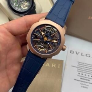 Bvlgari Octo Roma Skeleton 44mm - AÇO DOURADO MOSTRADOR SKELETON - SILICONE