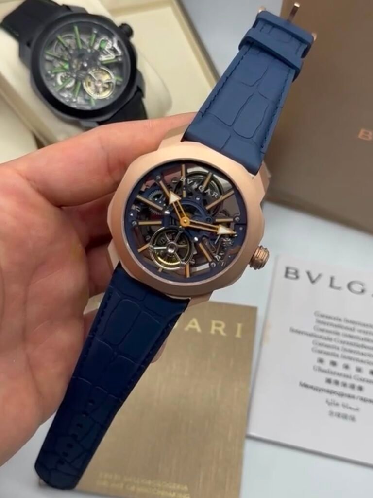 Bvlgari Octo Roma Skeleton 44mm - AÇO DOURADO MOSTRADOR SKELETON - SILICONE