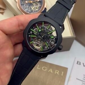 Bvlgari Octo Roma Skeleton 44mm - AÇO PRETO MOSTRADOR SKELETON - SILICONE