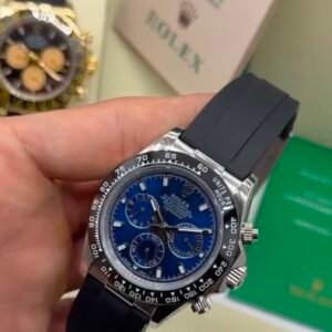 Daytona Oysterflex 40mm - AÇO MOSTRADOR AZUL - SILICONE