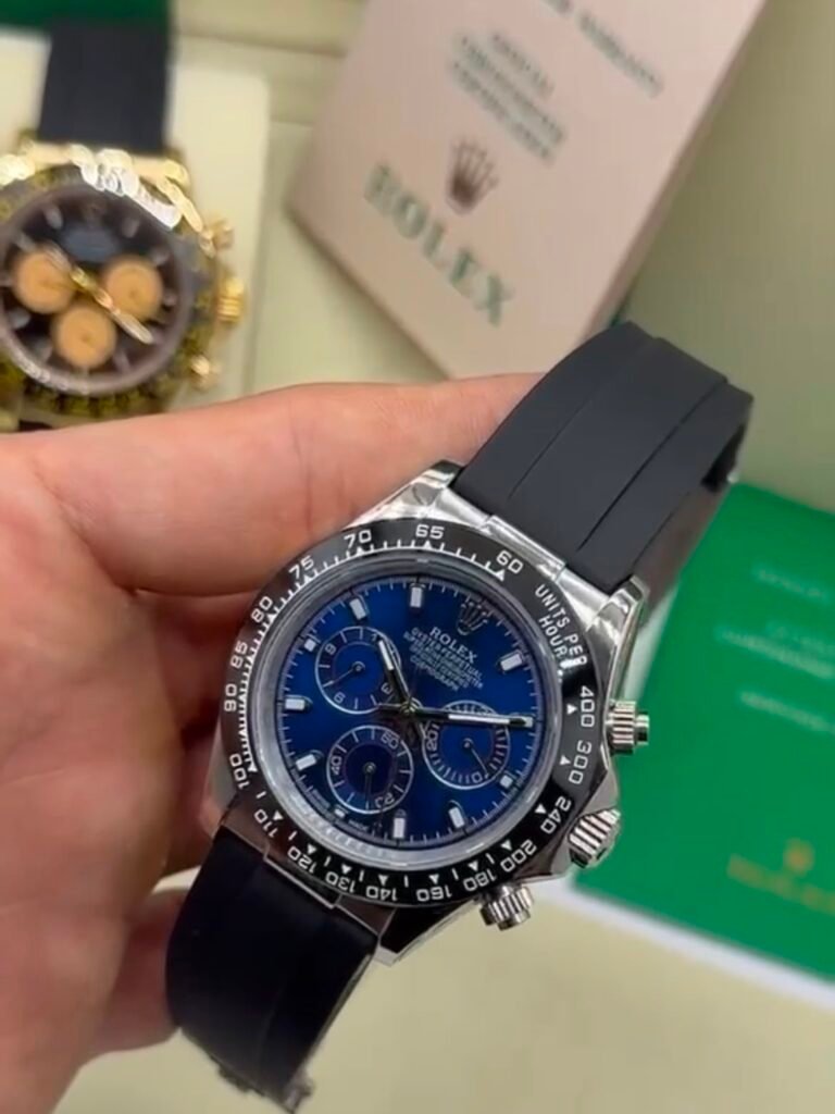 Daytona Oysterflex 40mm - AÇO MOSTRADOR AZUL - SILICONE
