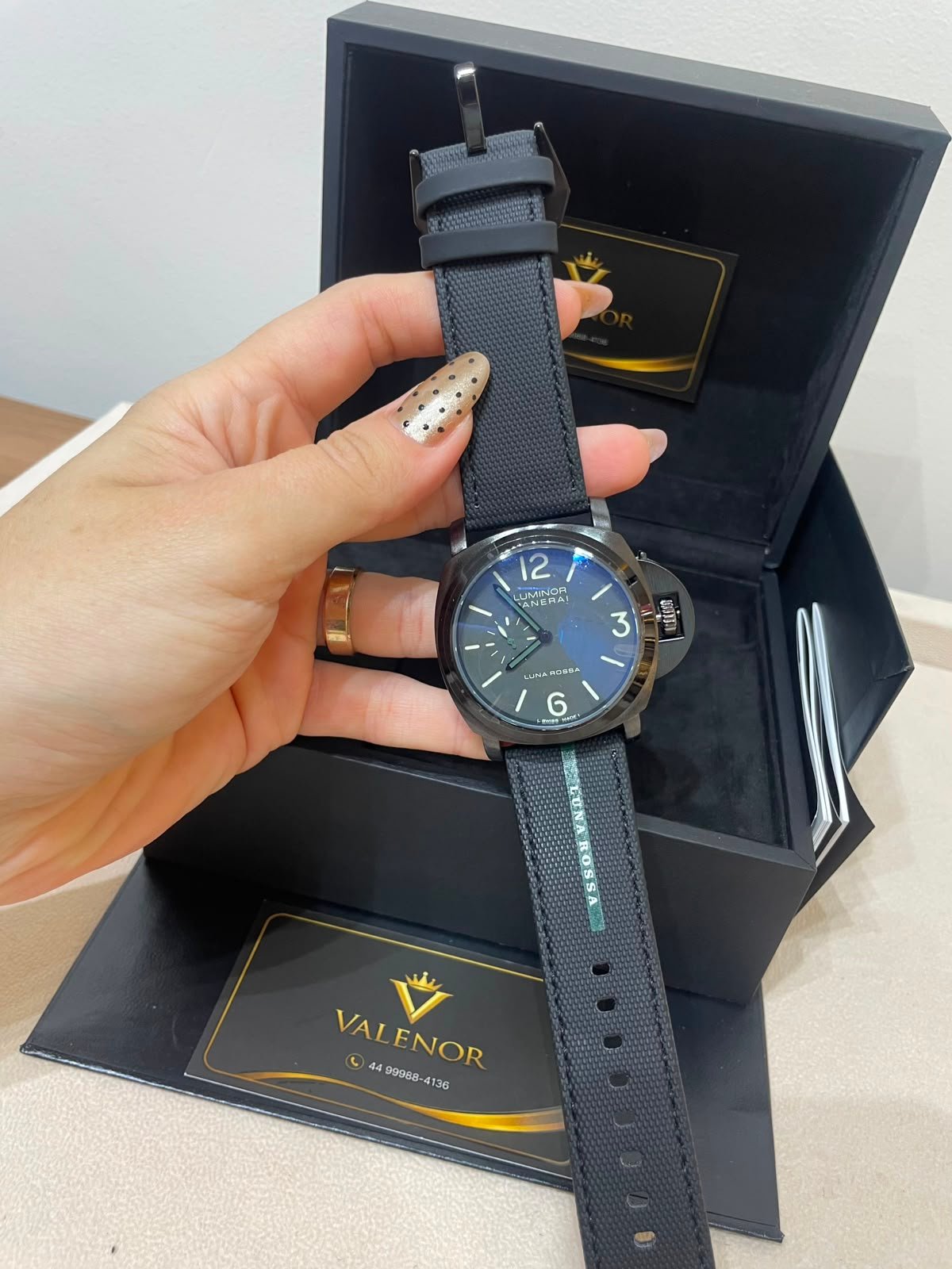 Panerai Luminor 45mm - AÇO PRETO MOSTRADOR PRETO - SILICONE - Imagem 4