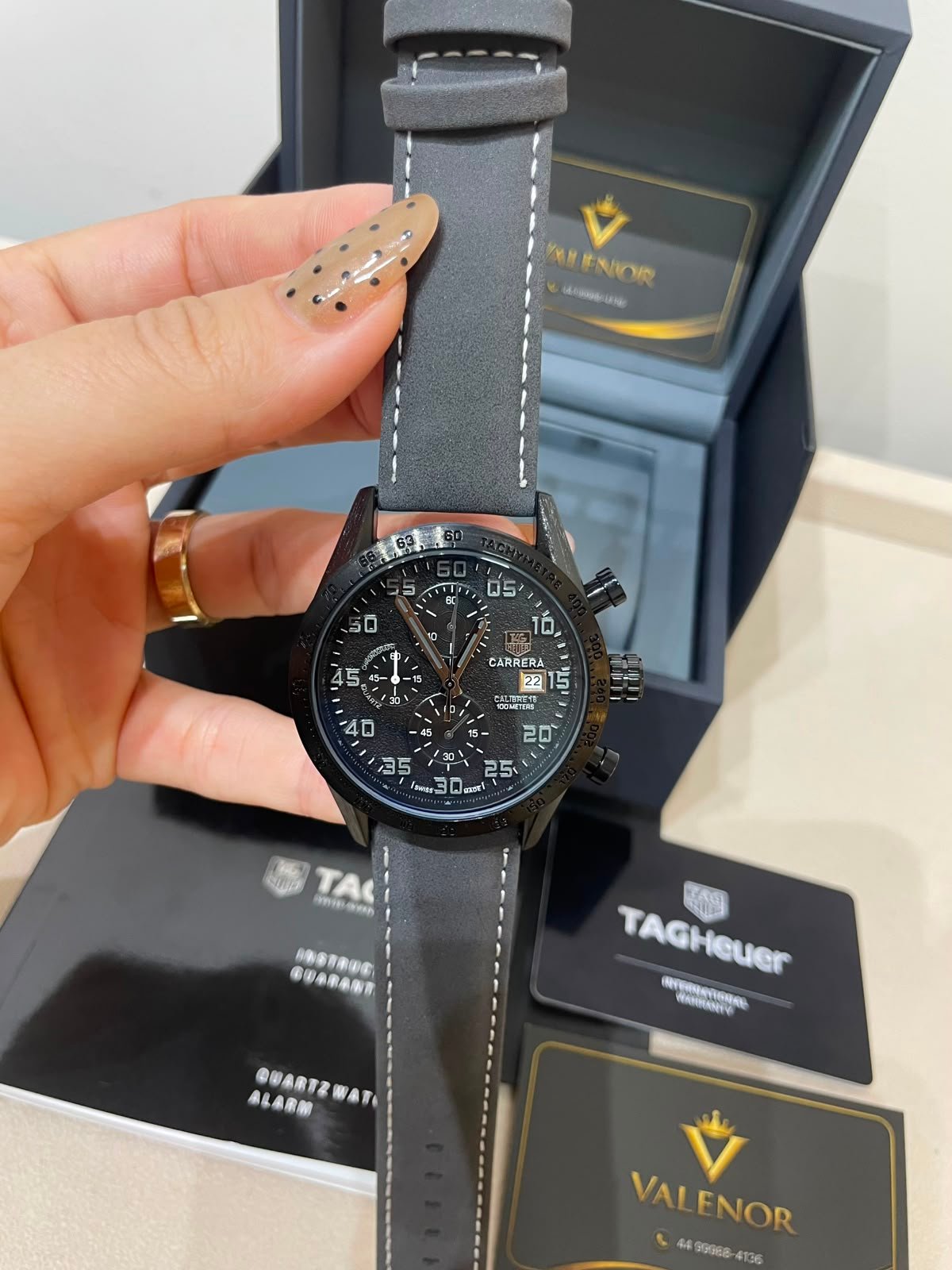 TAG Heuer Carrera 44mm - AÇO PRETO MOSTRADOR PRETO - COURO - Imagem 4