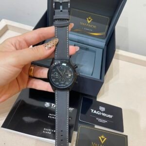 TAG Heuer Carrera 44mm - AÇO PRETO MOSTRADOR PRETO - COURO