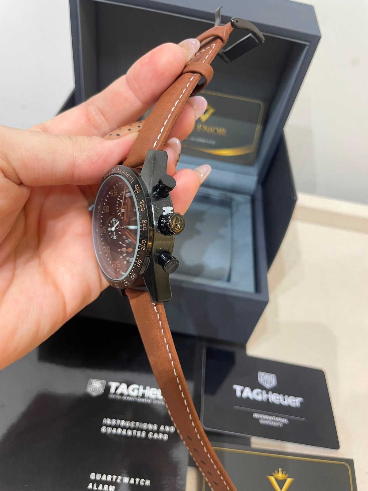 TAG Heuer Carrera 44mm - AÇO PRETO MOSTRADOR PRETO - COURO - Imagem 3