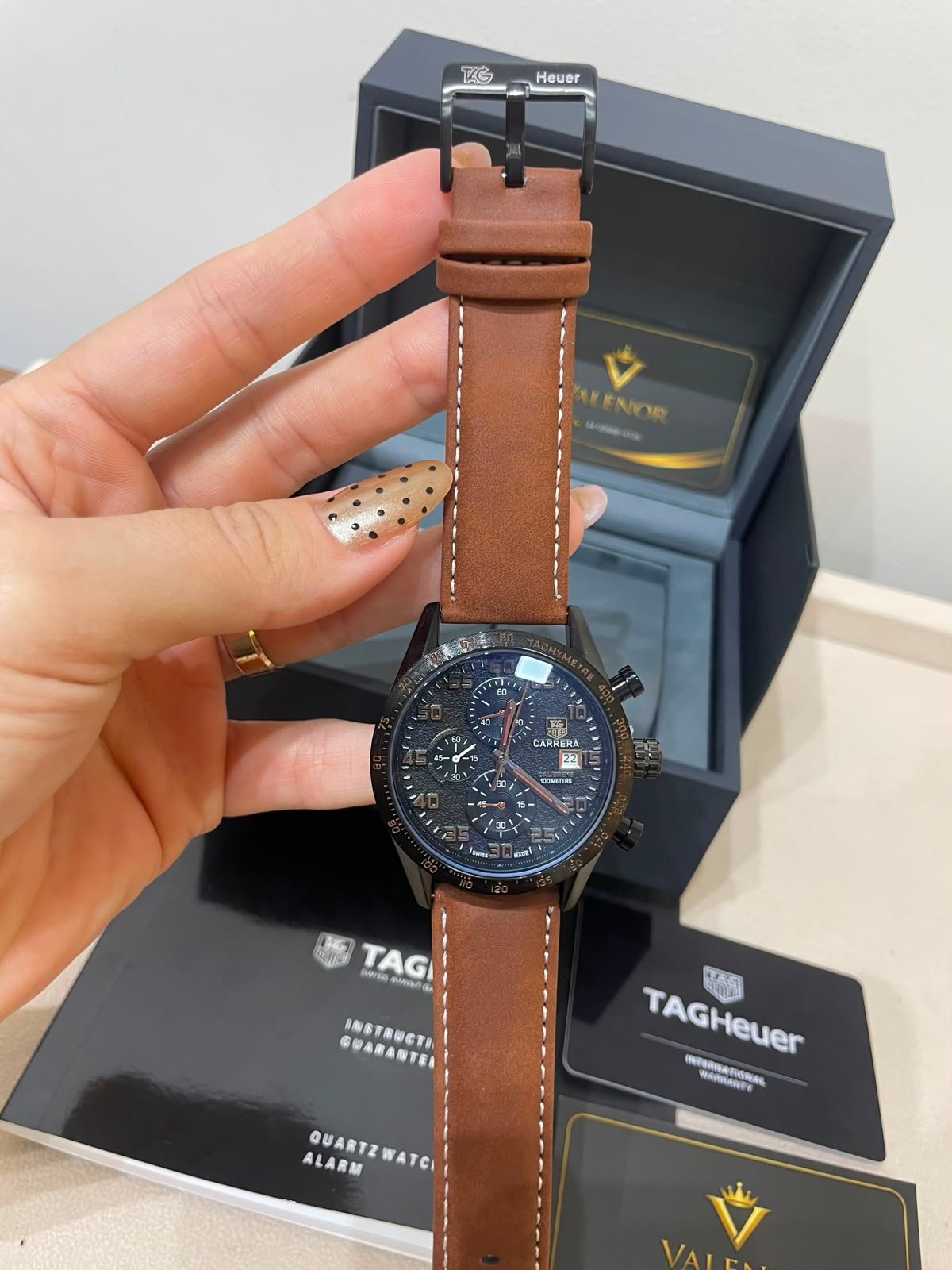 TAG Heuer Carrera 44mm - AÇO PRETO MOSTRADOR PRETO - COURO - Imagem 4