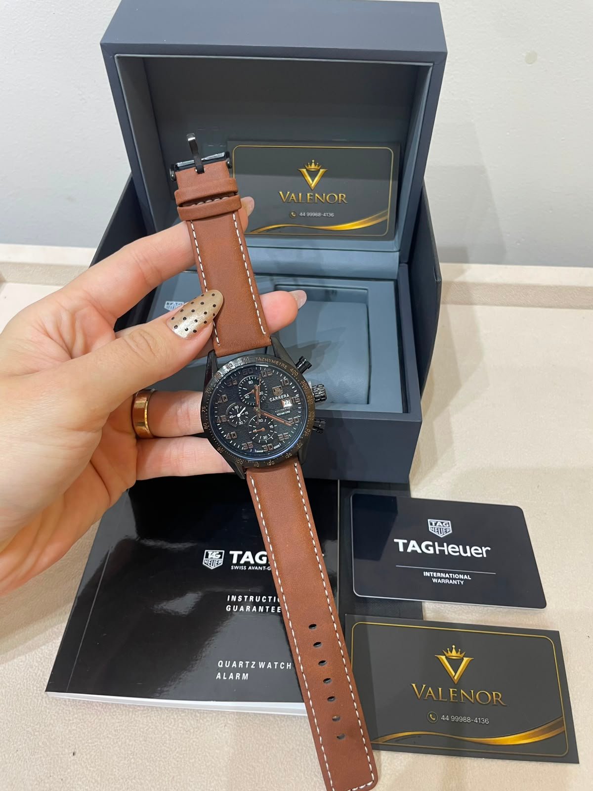 TAG Heuer Carrera 44mm - AÇO PRETO MOSTRADOR PRETO - COURO - Imagem 5