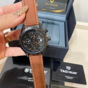 TAG Heuer Carrera 44mm - AÇO PRETO MOSTRADOR PRETO - COURO
