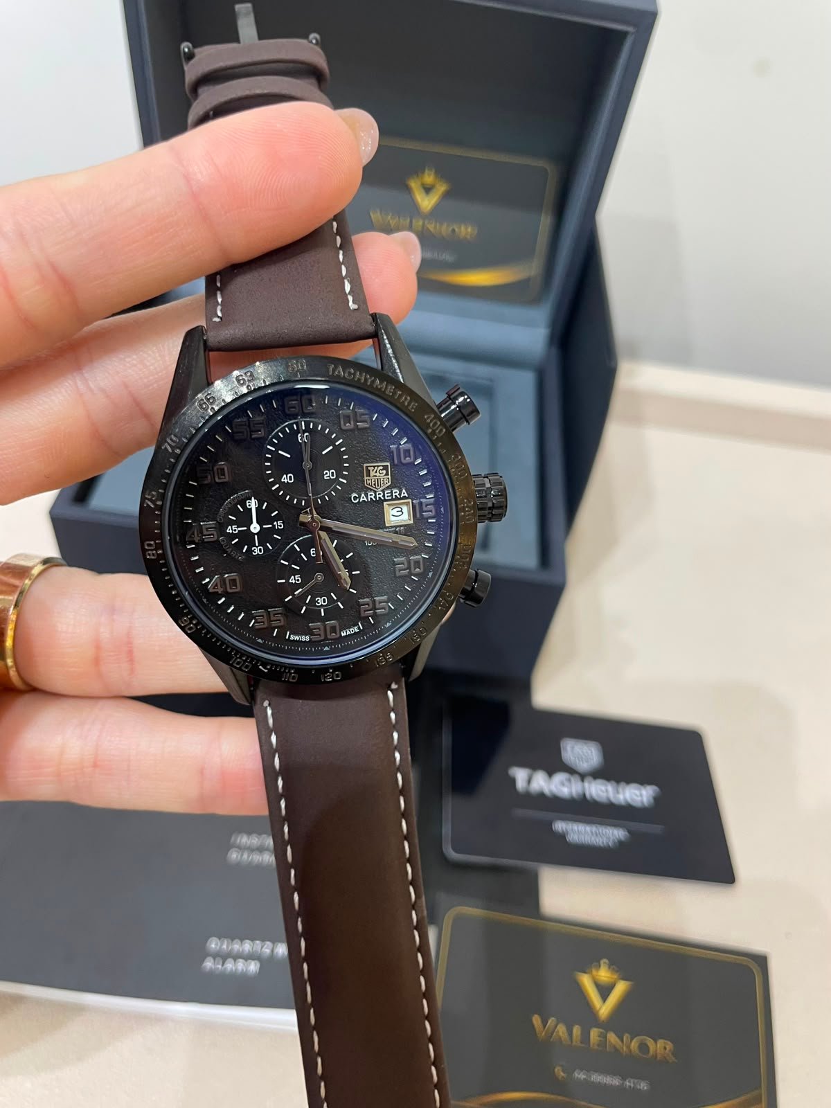 TAG Heuer Carrera 44mm - AÇO PRETO MOSTRADOR PRETO - COURO - Imagem 3