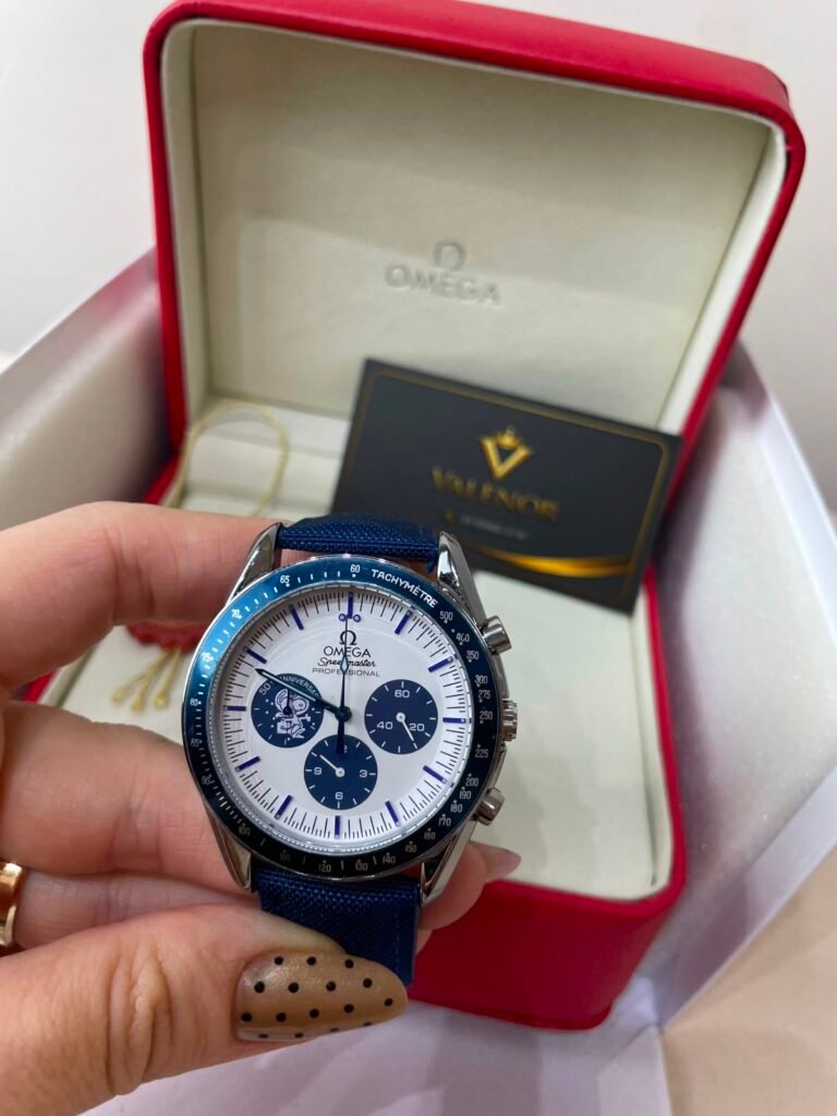 Omega Speedmaster 42mm - AÇO MOSTRADOR BRANCO - NYLON - (SNOOPY)