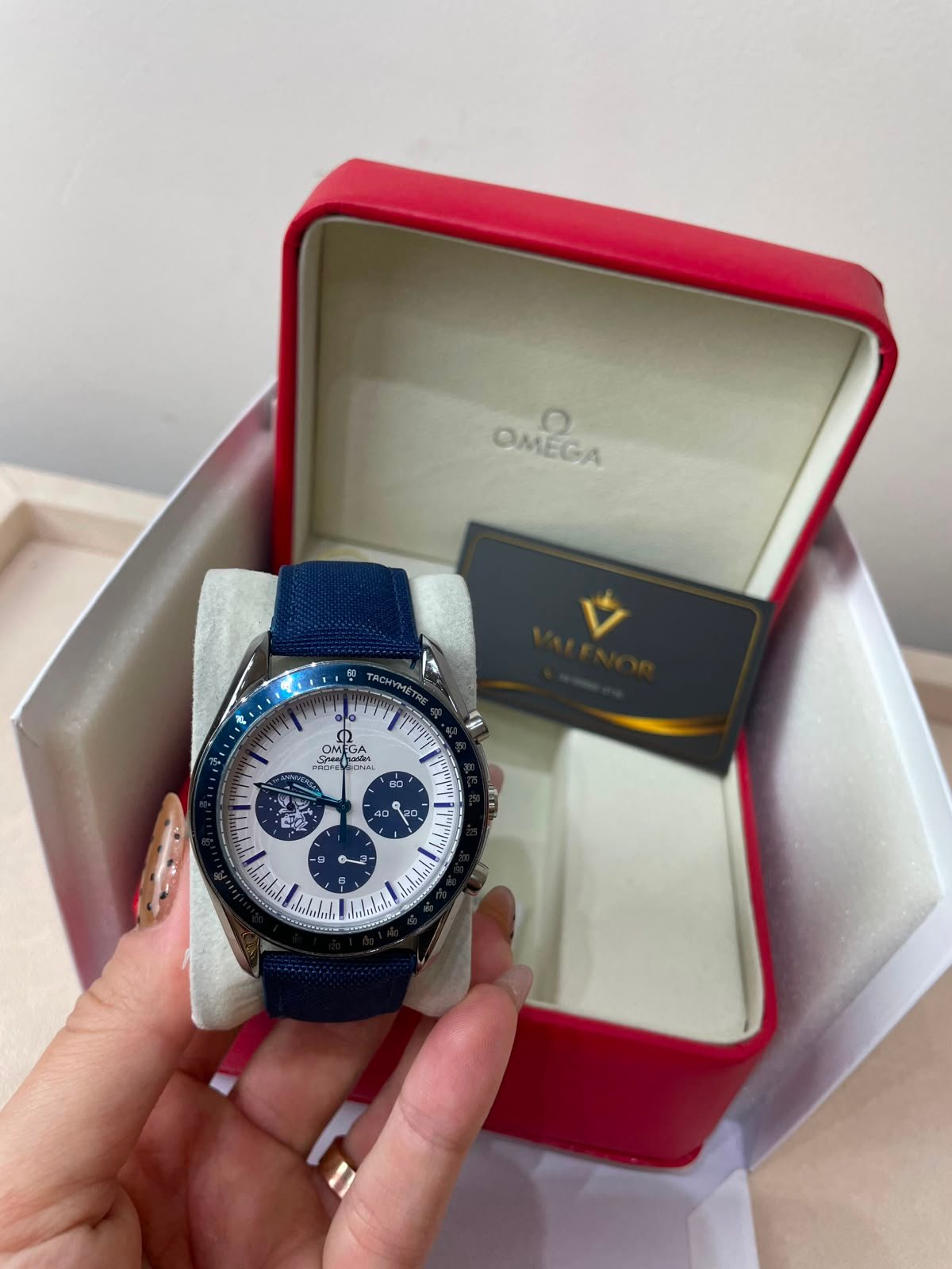 Omega Speedmaster 42mm - AÇO MOSTRADOR BRANCO - NYLON - (SNOOPY) - Imagem 5