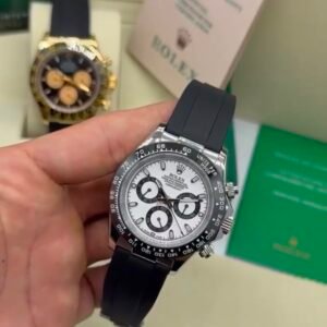 Daytona Oysterflex 40mm – AÇO MOSTRADOR BRANCO – SILICONE