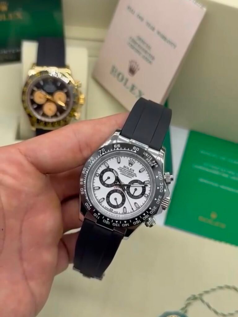 Daytona Oysterflex 40mm – AÇO MOSTRADOR BRANCO – SILICONE