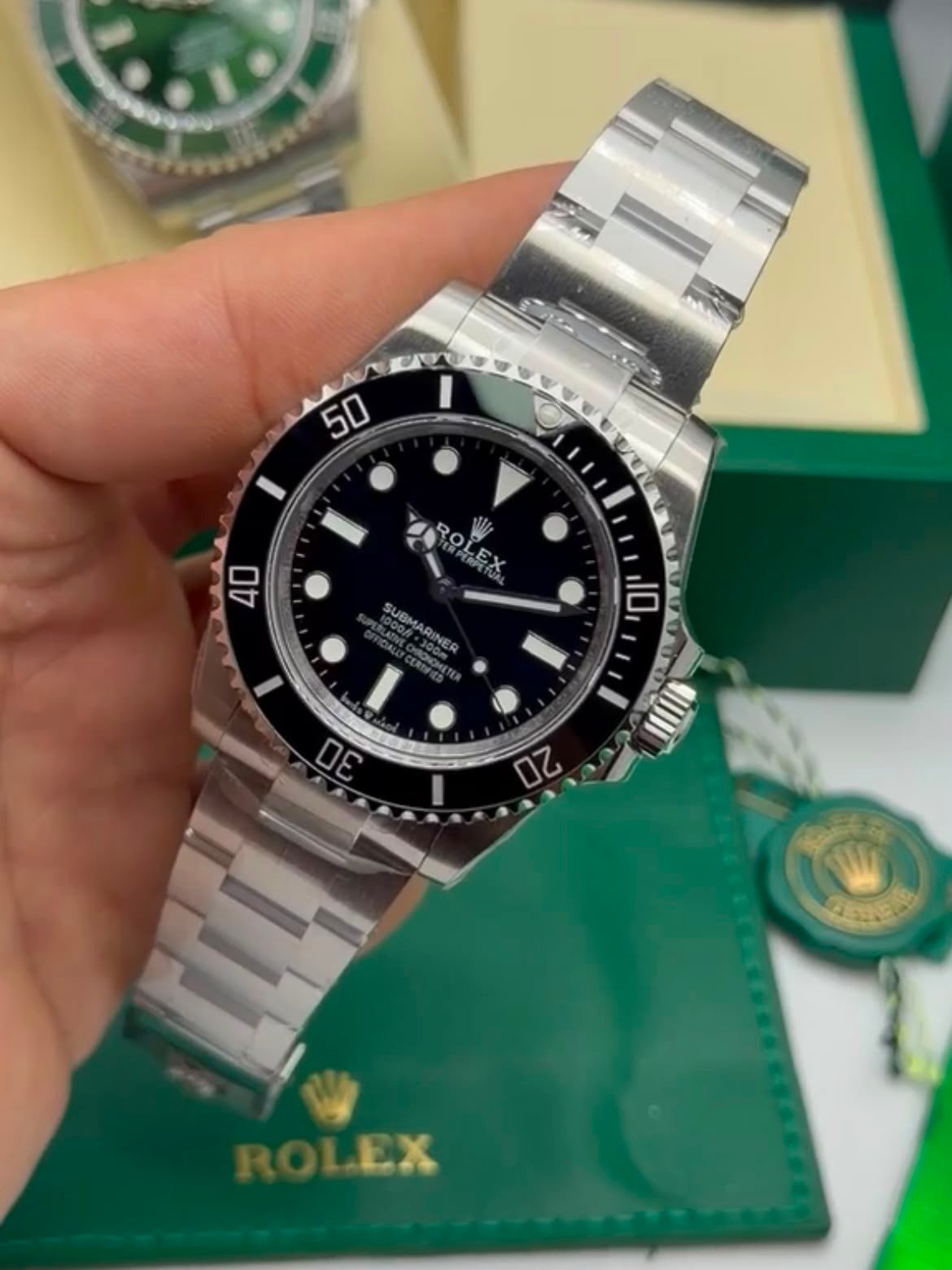 ROLEX Submariner 40mm - SUPER CLONE - AÇO - MOSTRADOR PRETO