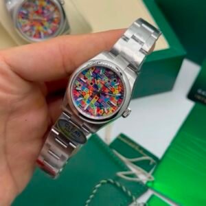 Rolex Oyster Perpetual Celebration Dial 32MM - SUPER CLONE - AÇO MOSTRADOR COLORS