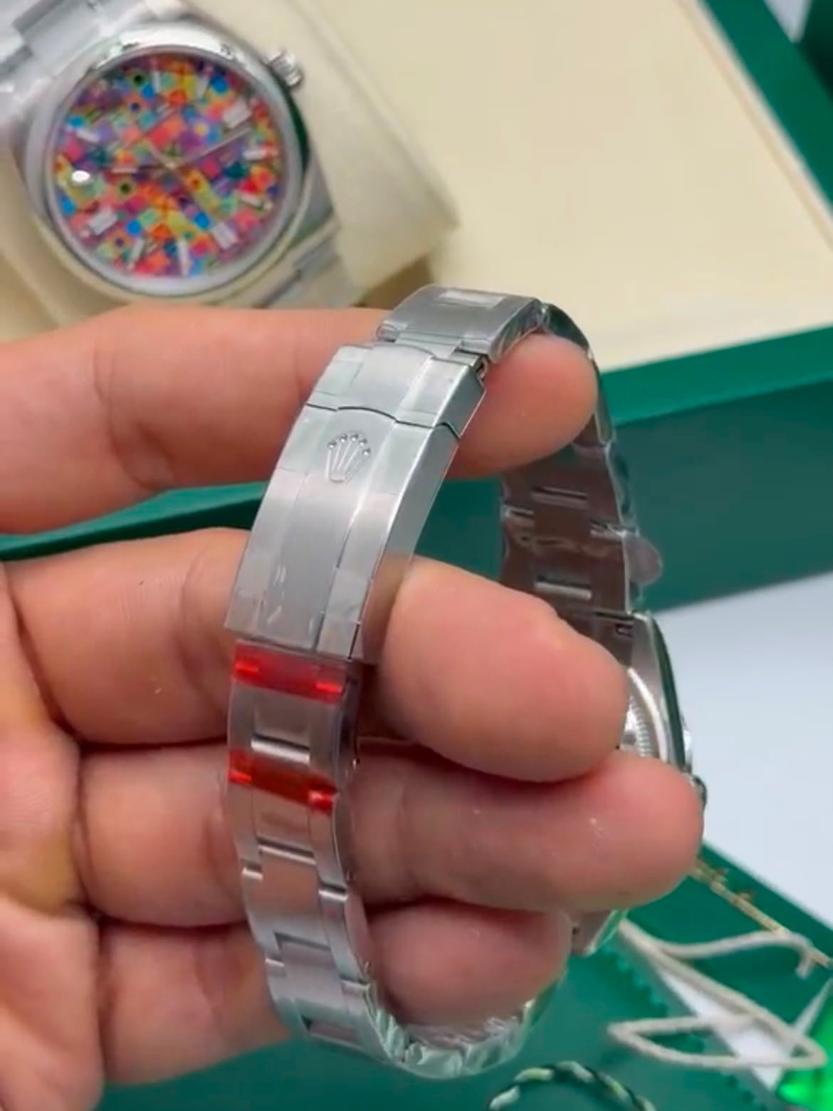 Rolex Oyster Perpetual Celebration Dial 32MM - SUPER CLONE - AÇO MOSTRADOR COLORS - Imagem 4