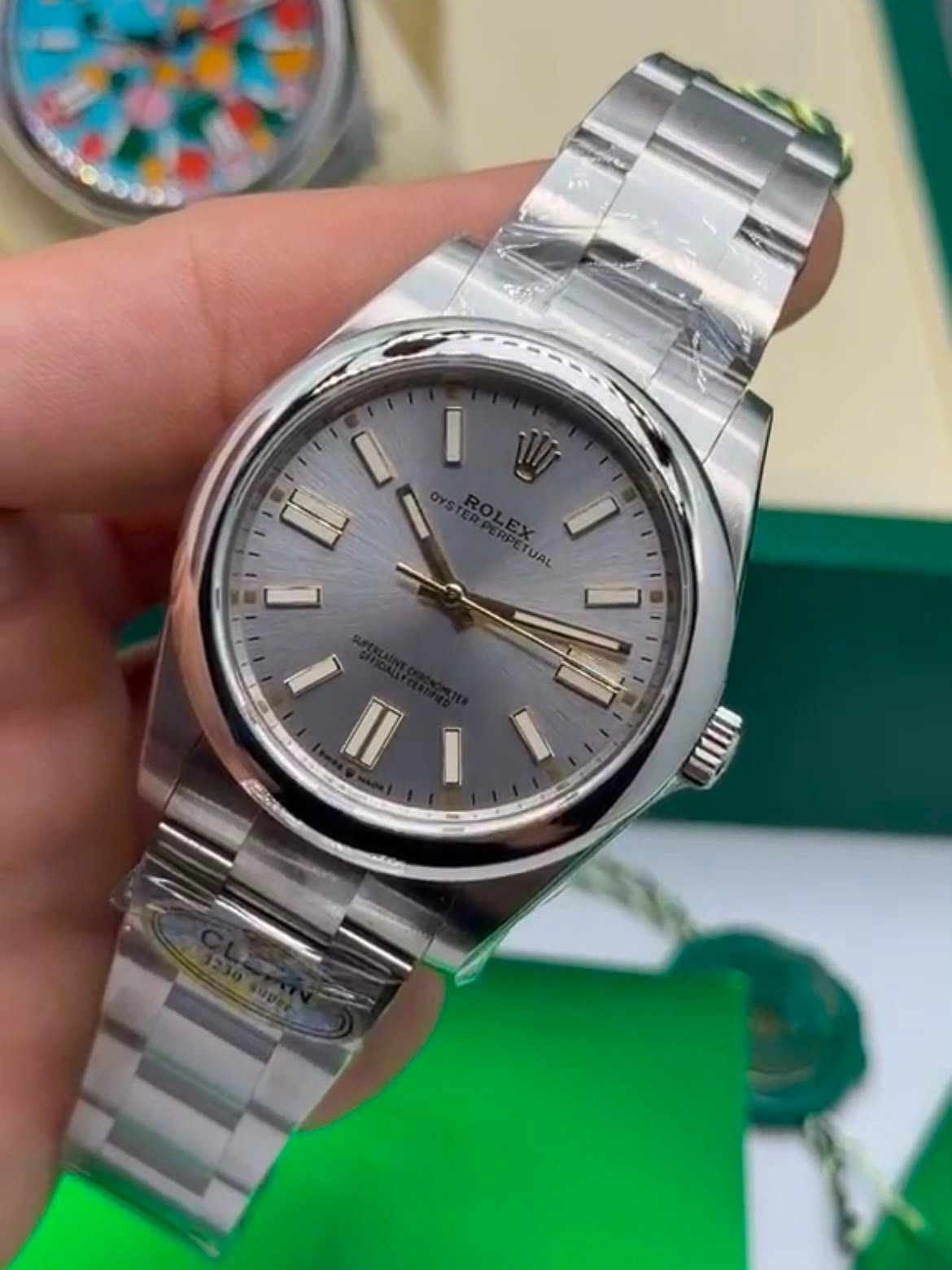 ROLEX Oyster Perpetual - 36mm SUPER CLONE - AÇO MOSTRADOR CINZA - Imagem 2