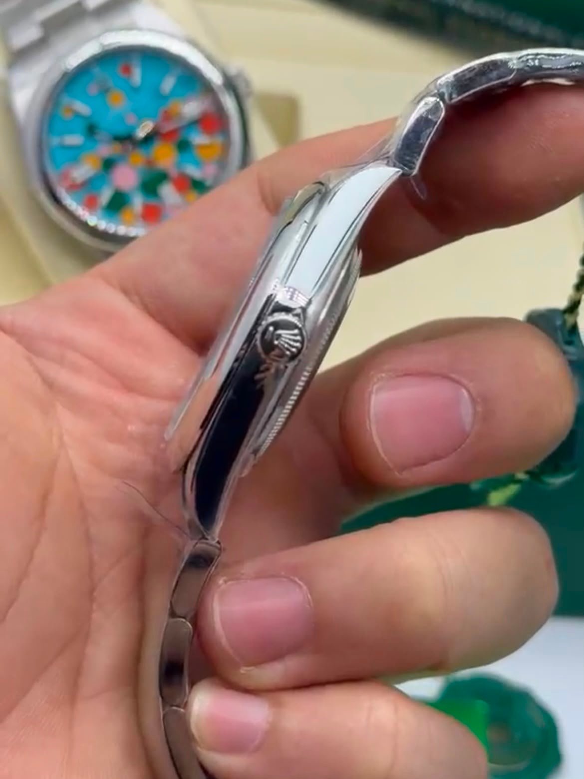 ROLEX Oyster Perpetual - 36mm SUPER CLONE - AÇO MOSTRADOR CINZA - Imagem 3