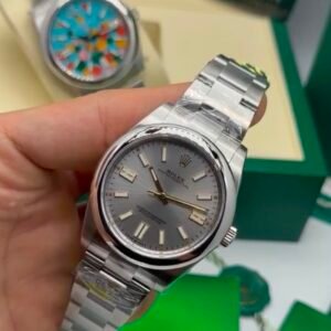 ROLEX Oyster Perpetual - 36mm SUPER CLONE - AÇO MOSTRADOR CINZA
