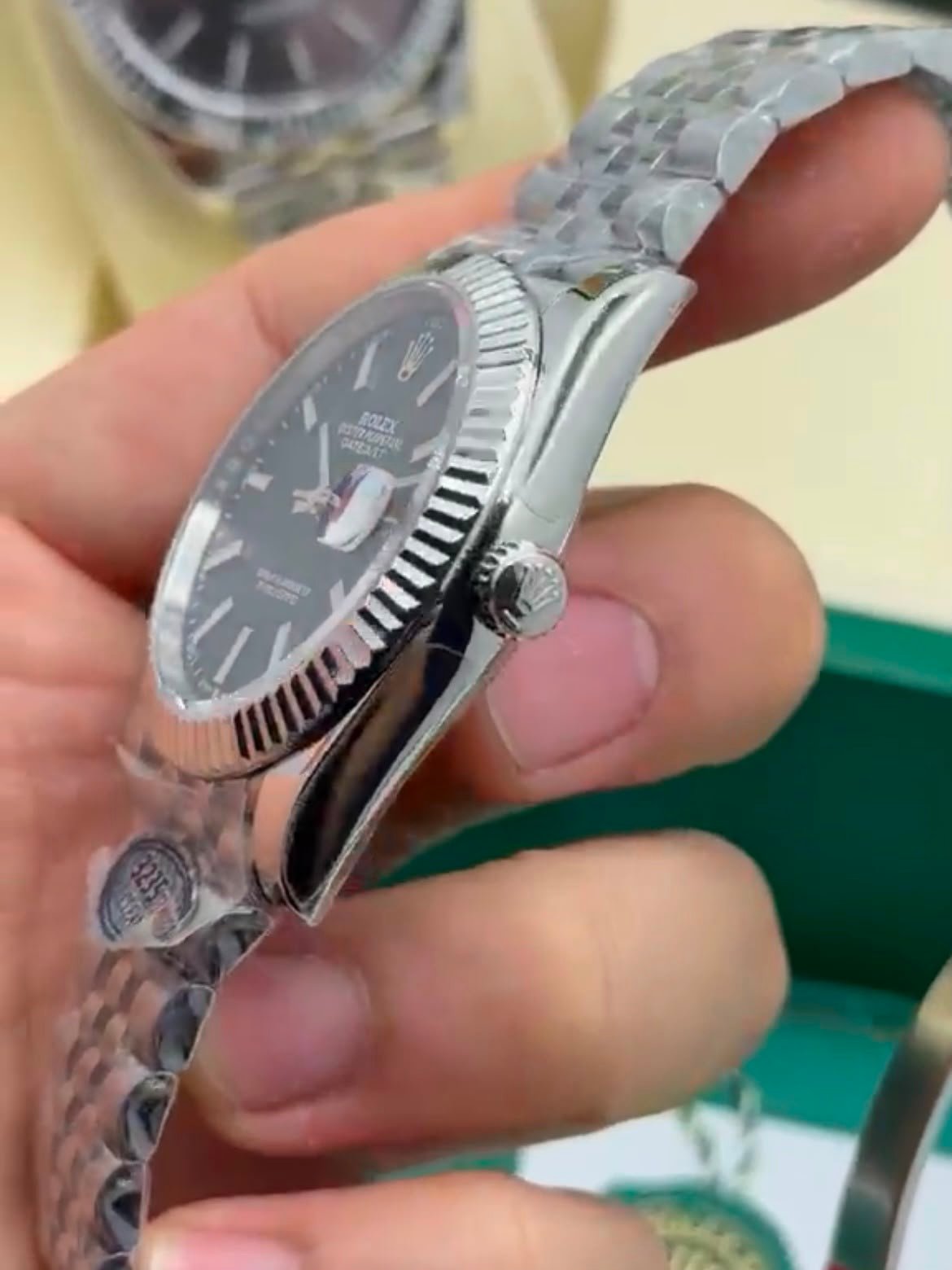 ROLEX Datejust 40mm - SUPER CLONE - AÇO MOSTRADOR PRETO - Imagem 2