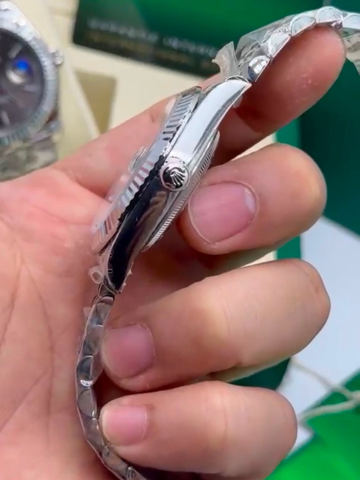 ROLEX Datejust 40mm - SUPER CLONE - AÇO MOSTRADOR VERDE - Imagem 2