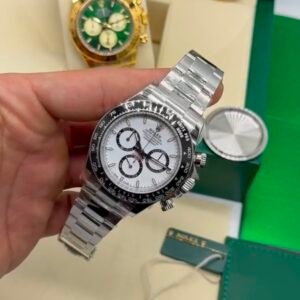 ROLEX Daytona 40mm - SUPER CLONE - AÇO MOSTRADOR BRANCO (PANDA)