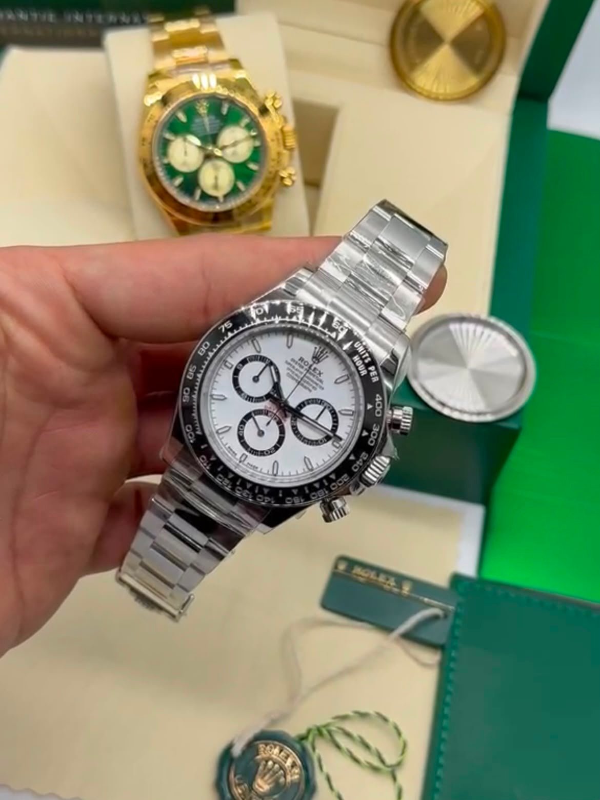 ROLEX Daytona 40mm - SUPER CLONE - AÇO MOSTRADOR BRANCO (PANDA)