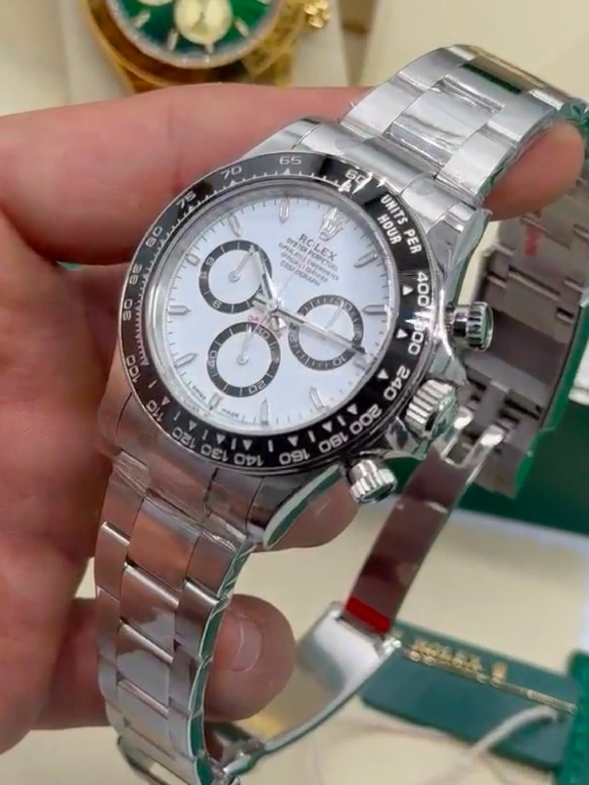 ROLEX Daytona 40mm - SUPER CLONE - AÇO MOSTRADOR BRANCO (PANDA) - Imagem 2