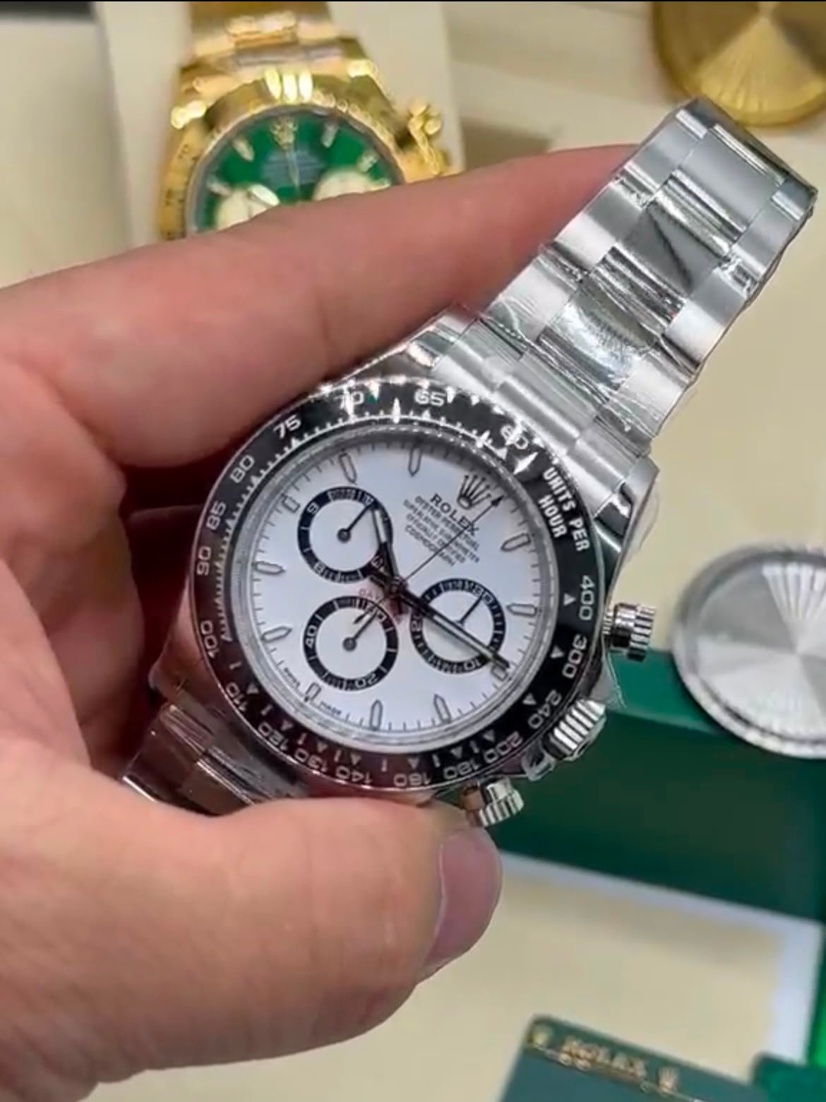 ROLEX Daytona 40mm - SUPER CLONE - AÇO MOSTRADOR BRANCO (PANDA) - Imagem 5