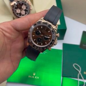 ROLEX Daytona 40mm - SUPER CLONE - AÇO ROSE MOSTRADOR CHOCOLATE - SILICONE