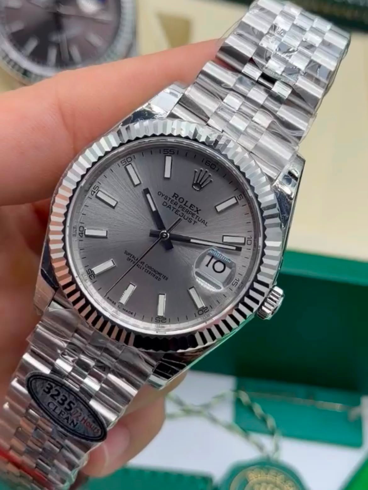 ROLEX Datejust 40mm - SUPER CLONE - AÇO MOSTRADOR CINZA - Imagem 5