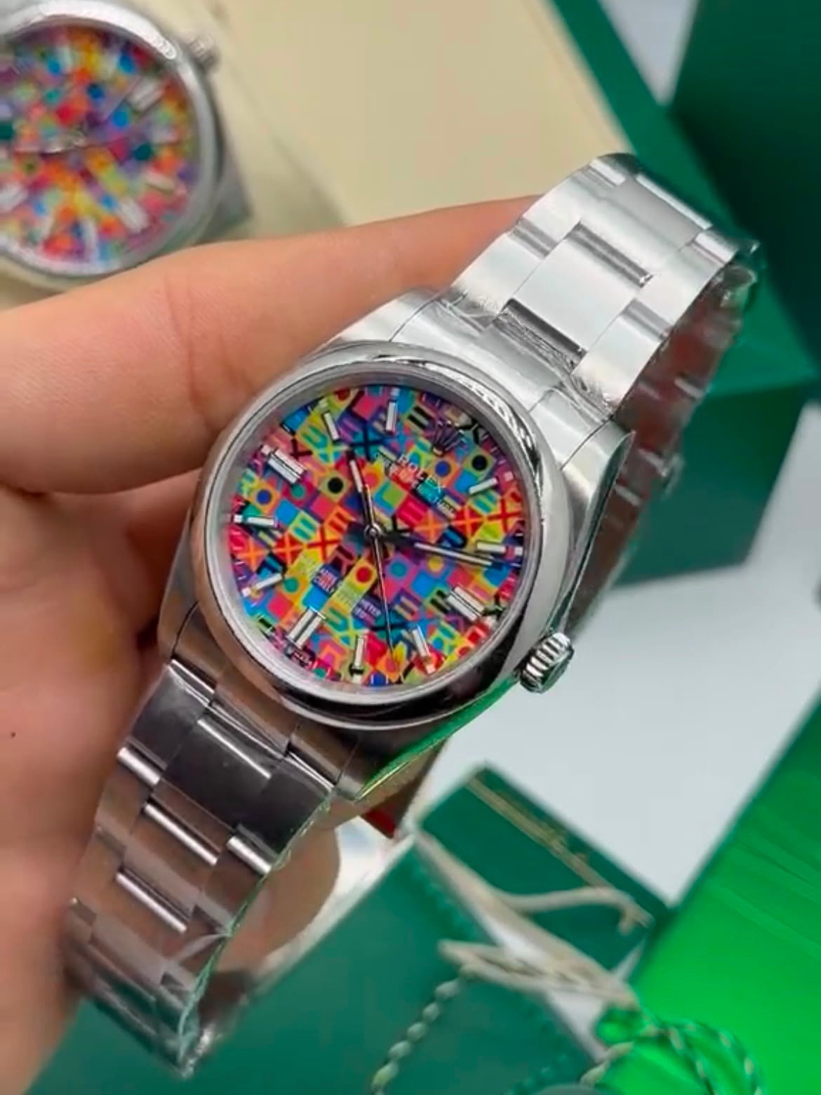 Rolex Oyster Perpetual Celebration Dial 36MM – SUPER CLONE – AÇO MOSTRADOR COLORS - Imagem 2