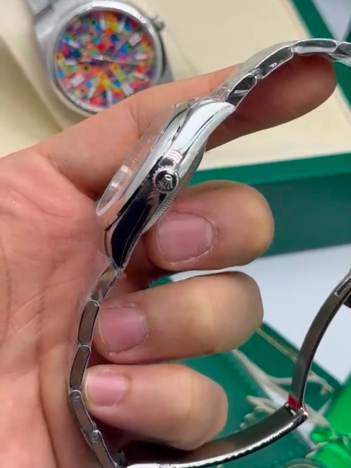 Rolex Oyster Perpetual Celebration Dial 36MM – SUPER CLONE – AÇO MOSTRADOR COLORS - Imagem 4