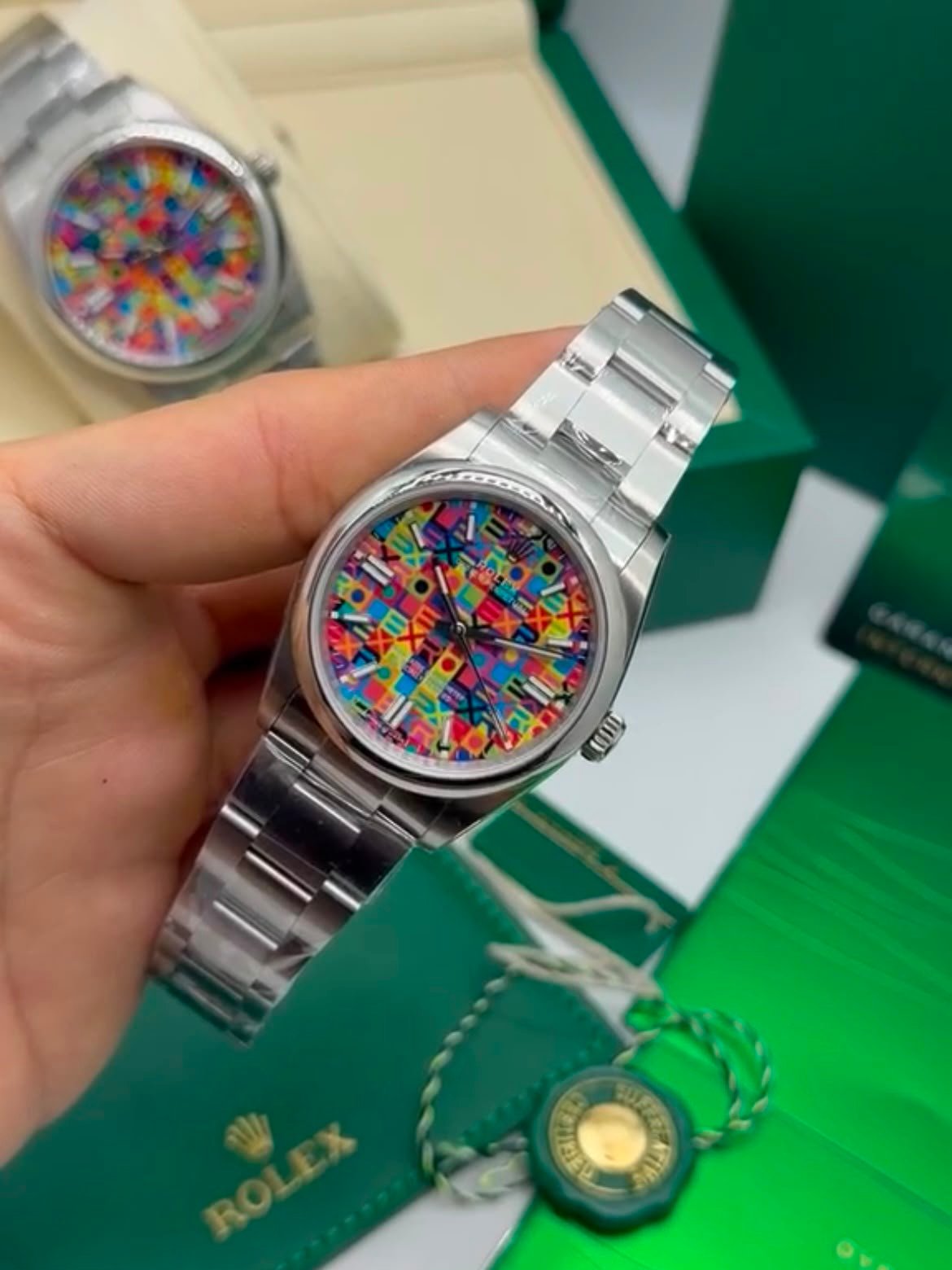 Rolex Oyster Perpetual Celebration Dial 36MM – SUPER CLONE – AÇO MOSTRADOR COLORS