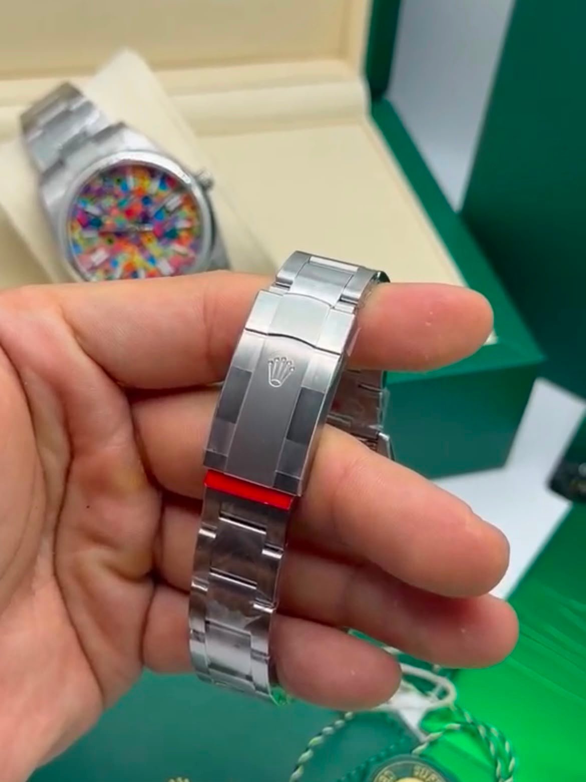 Rolex Oyster Perpetual Celebration Dial 36MM – SUPER CLONE – AÇO MOSTRADOR COLORS - Imagem 5