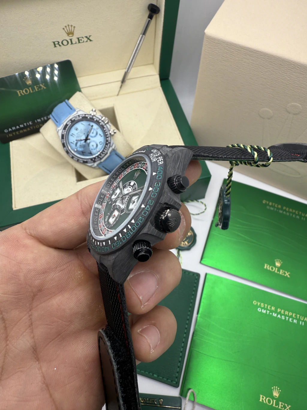 Daytona DIW Carbono 40mm - MOSTRADOR VERDE CASSINO - NYLON - Imagem 2
