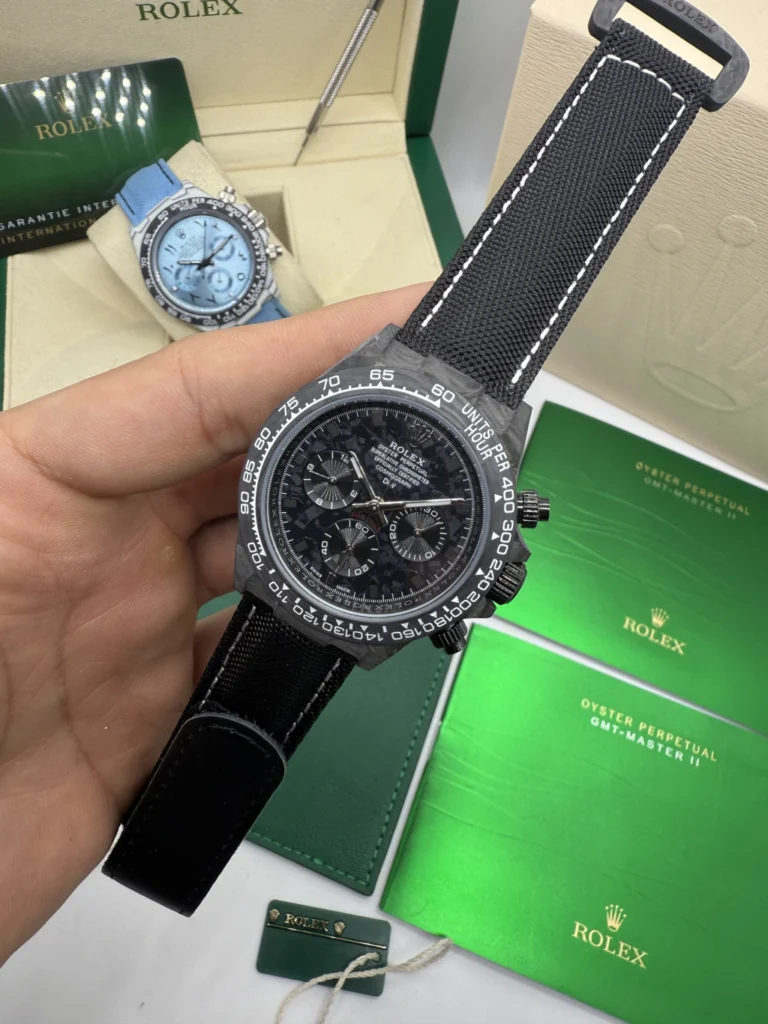 Daytona DIW Carbono 40mm - MOSTRADOR PRETO - NYLON