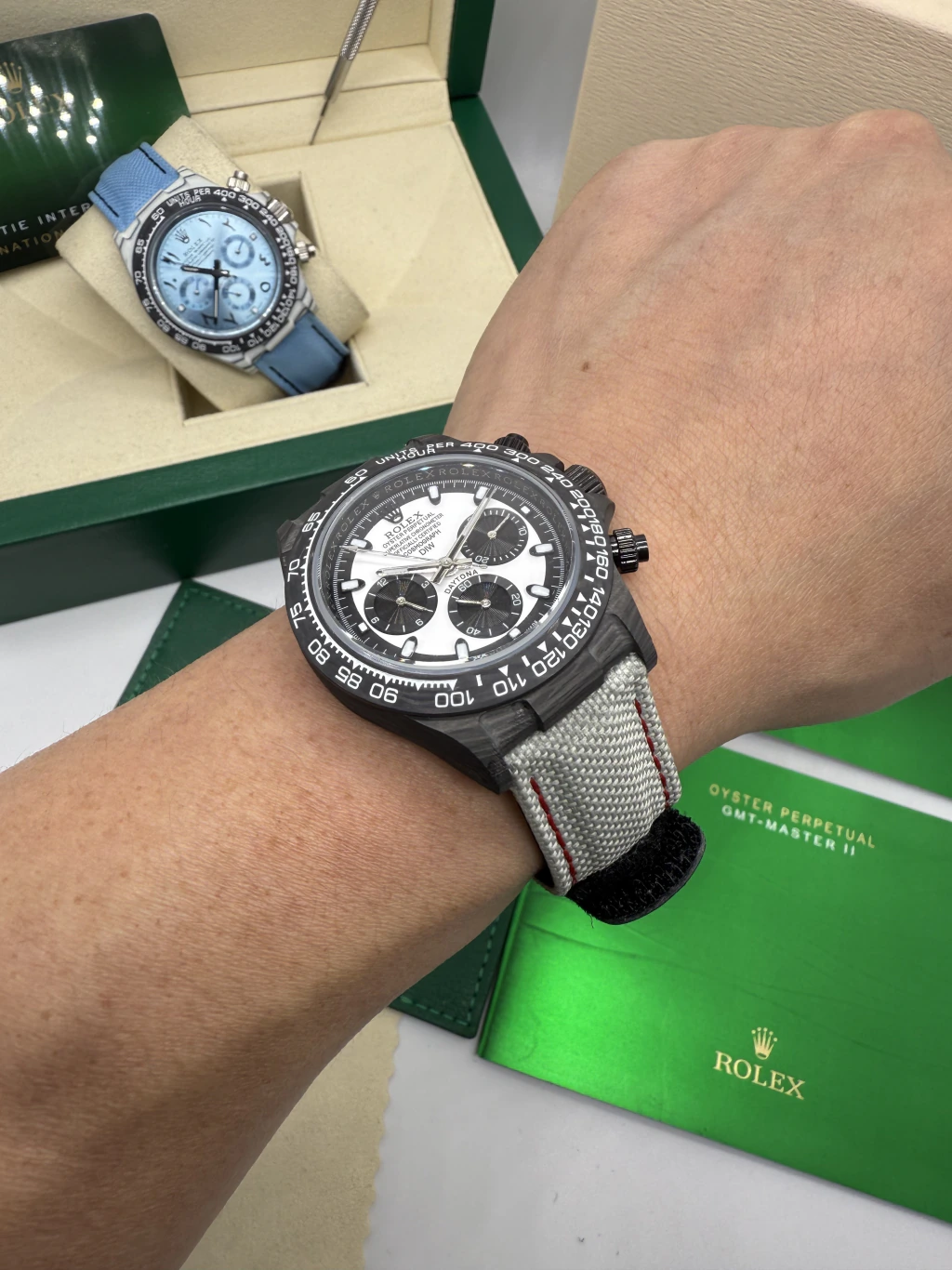 DAYTONA DIW Carbono 40mm - MOSTRADOR BRANCO - NYLON - Imagem 5