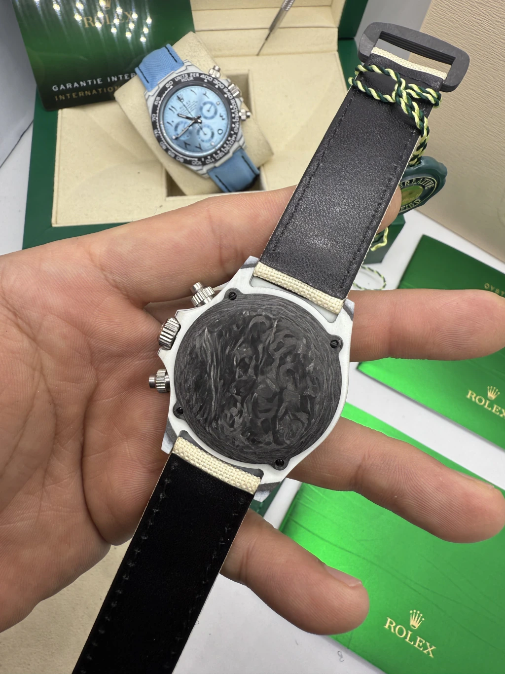 DAYTONA DIW Carbono 40mm - MOSTRADOR BEGE - NYLON - Imagem 3