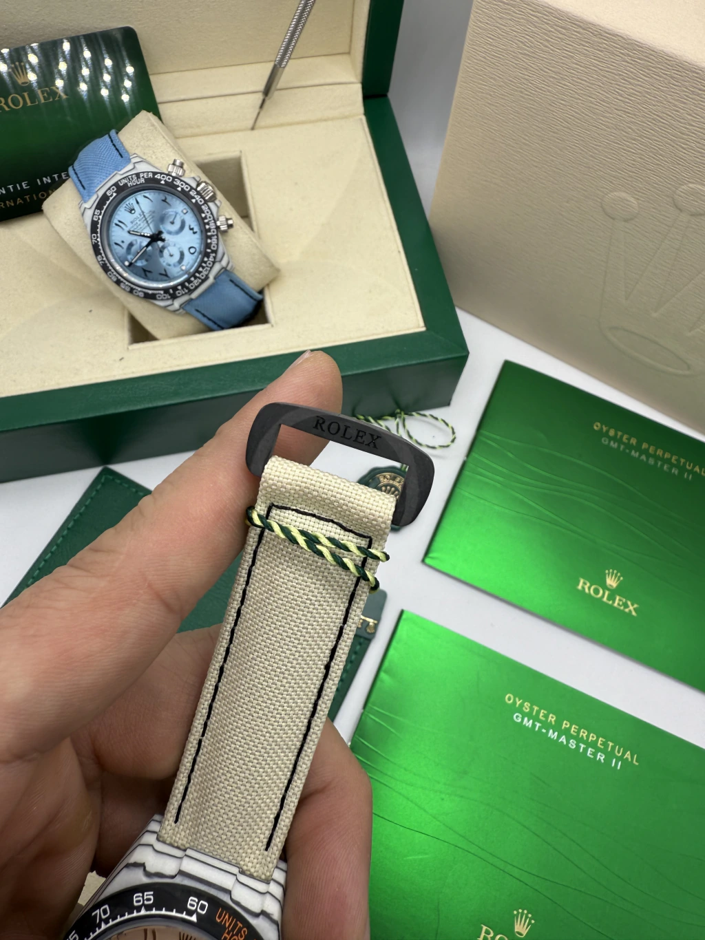 DAYTONA DIW Carbono 40mm - MOSTRADOR BEGE - NYLON - Imagem 4